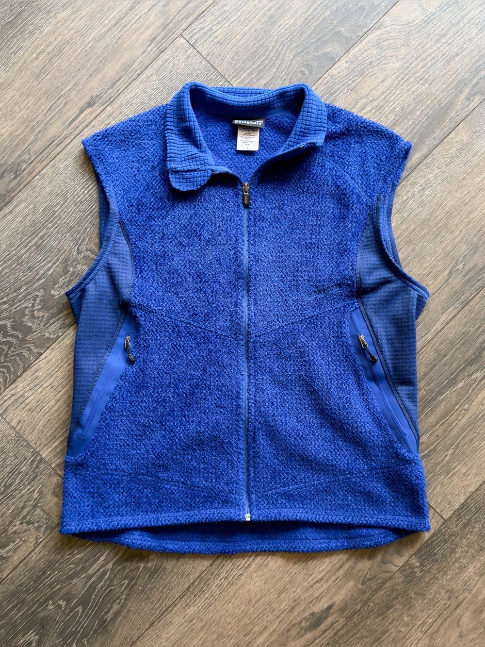 Patagonia Men’s Large High Pile Fleece Vest Blue Full Zip Outdoor Hiking